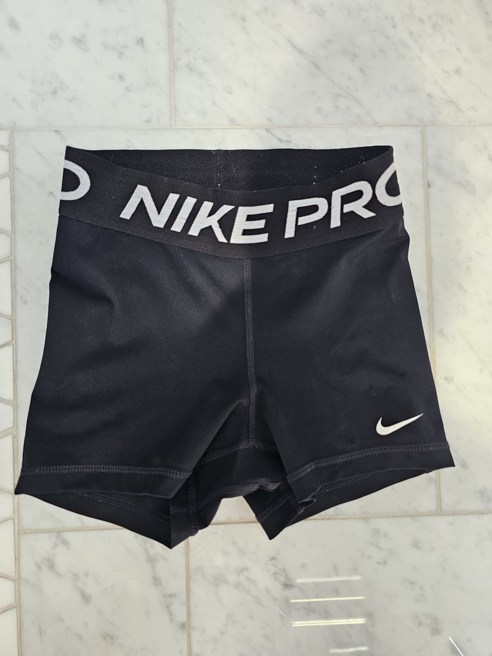 Nike Black Women's Bike Shorts with White Swoosh